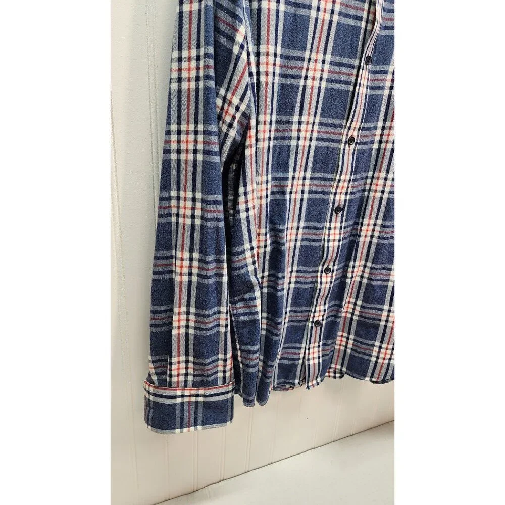 Banana Republic Mens Blue & Red Plaid Button-Down Shirt Long Sleeve Size L - Picture 2 of 10